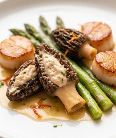 saint-jacques-farcies-aux-morilles-et-asperges-ver cover