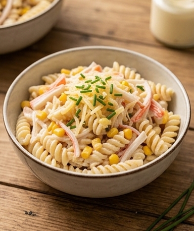 salade-de-pates-au-surimi-fraiche-cremeuse-et-pret cover
