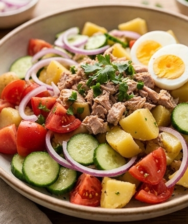 salade-de-pommes-de-terre-au-thon-et-ufs-durs-le-r cover