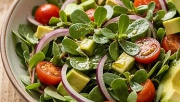 Purslane, Avocado, and Cherry Tomato Salad