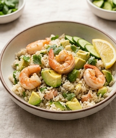 salade-de-riz-aux-crevettes-et-avocat-fraiche-crem cover