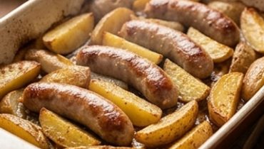 Poultry Sausages & Mustard Roasted Potatoes