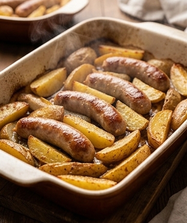 saucisses-de-volaille-pommes-de-terre-roties-a-la- cover