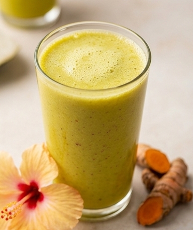 smoothie-vert-bien-etre-corossol-hibiscus-et-curcu cover