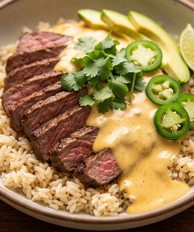 steak-riz-et-sauce-queso-cremeuse-le-comfort-food- cover
