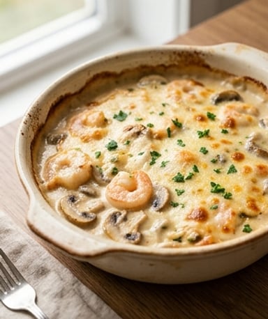 gratin-cremeux-aux-crevettes-et-champignons cover