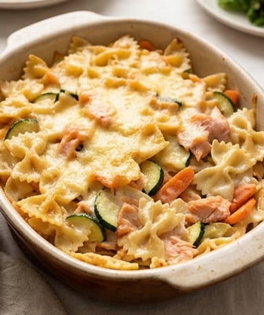 gratin-de-farfalle-au-saumon-fume-et-courgettes cover