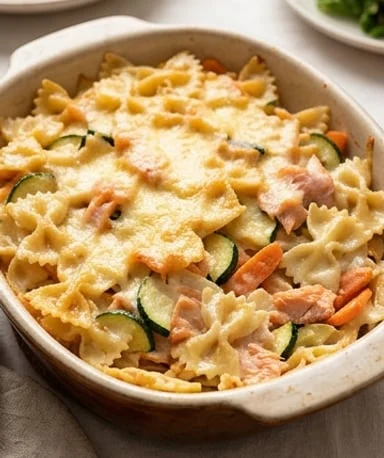 gratin-de-farfalle-au-saumon-fume-et-courgettes cover