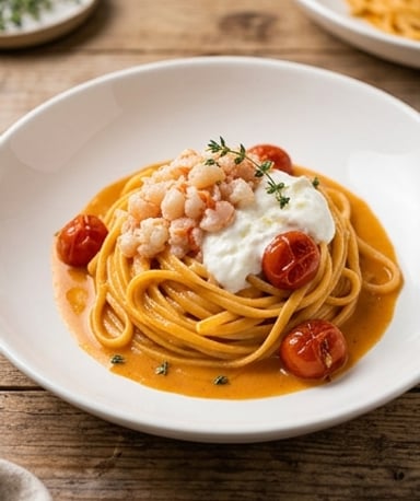 linguine-aux-langoustines-burrata-fondante-et-toma cover