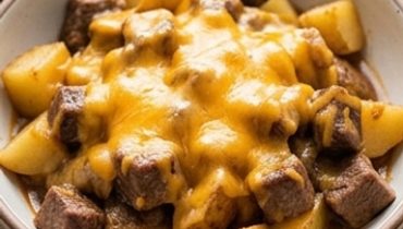 Slow Cooker Steak and Potato Gratin Stew