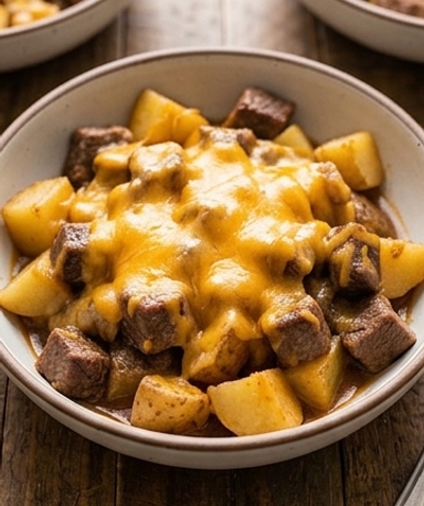 mijote-de-steak-et-pommes-de-terre-gratine-a-la-co cover