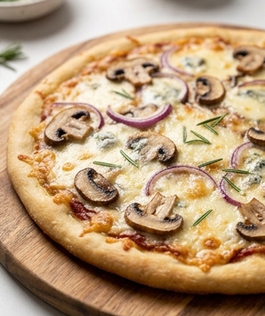pizza-sans-pate-aux-champignons-gorgonzola-et-base cover