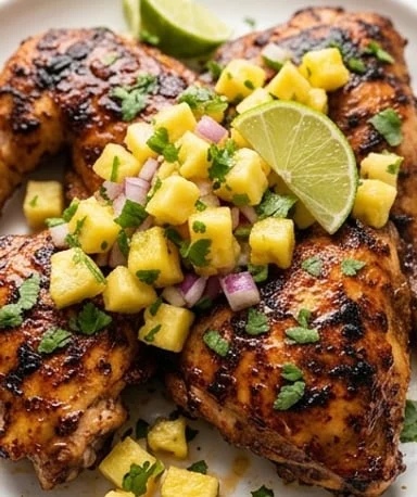 Caribbean Jerk Chicken with Pineapple Salsa
