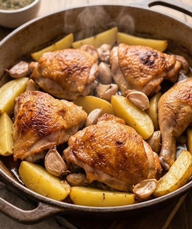 poulet-roti-a-la-portugaise-pommes-de-terre-fondan cover