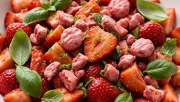 Strawberry Salad with Pink Pralines