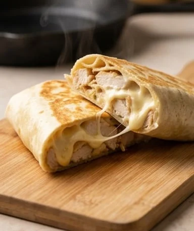 Melty Chicken and Garlic Cheese Wraps