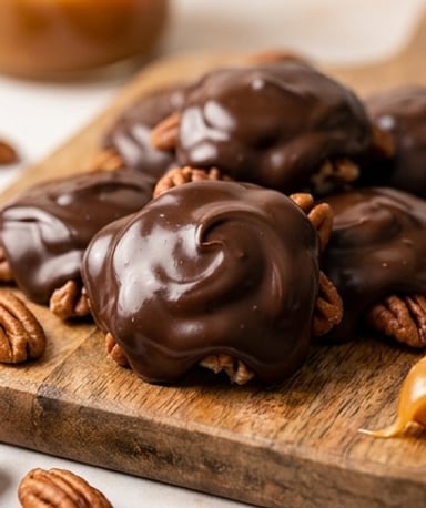 caramels-turtle-maison-noix-de-pecan-caramel-et-ch cover