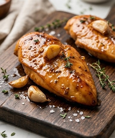 filet-de-poulet-mijote-au-miel-et-a-l-ail cover