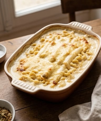 gratin-d-asperges-blanches-et-spaetzle-maison cover