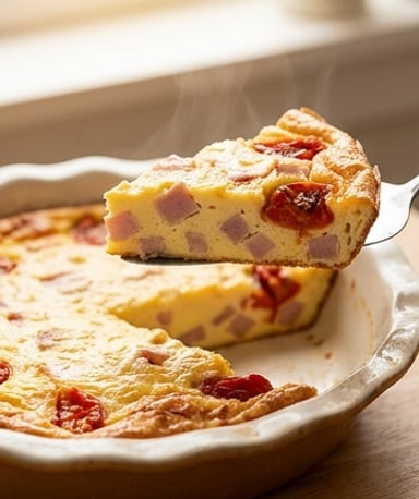 quiche-sans-pate-au-jambon-et-aux-tomates cover