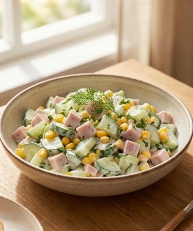 salade-cremeuse-concombre-dinde-et-mais cover