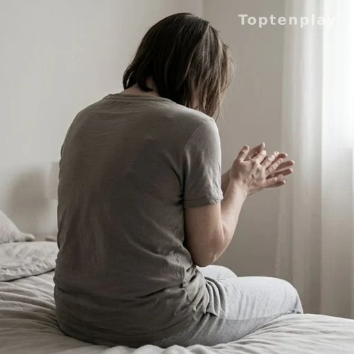 Person seen from behind showing signs of fatigue and hand discomfort linked to B12 deficiency