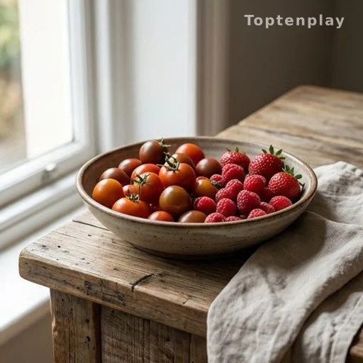 Fresh tomatoes and berries rich in lycopene for cancer prevention diet