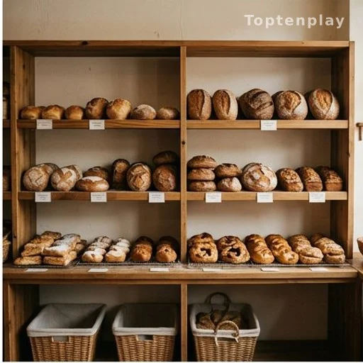 Artisan bakery interior with bread trays, linked to Radford family bakery business