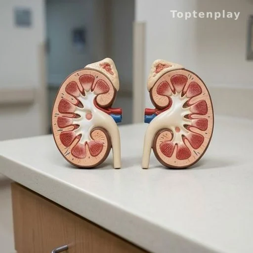 Anatomical kidney models illustrating kidney disease awareness