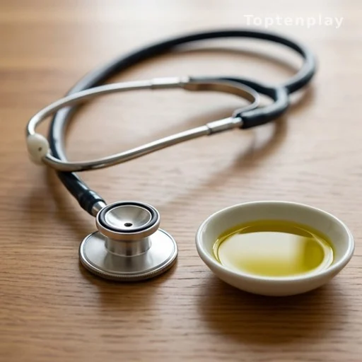 Stethoscope next to olive oil dish illustrating heart health research findings