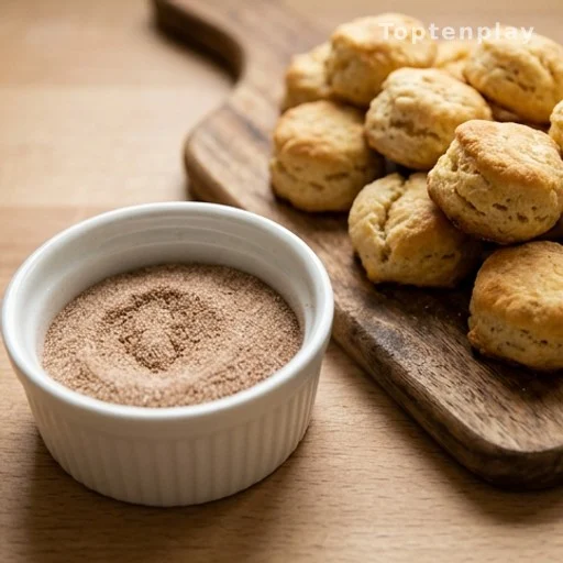 Warm cinnamon sugar biscuit bites on a wooden board, budget snack ideas for families
