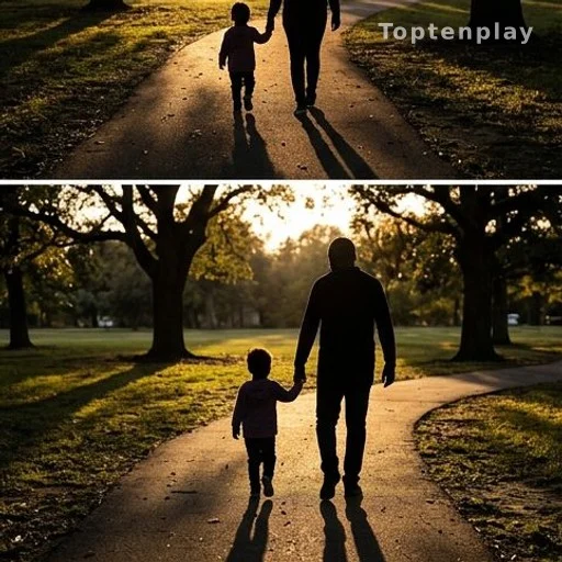 Adult and child silhouette representing child safety and protection advocacy