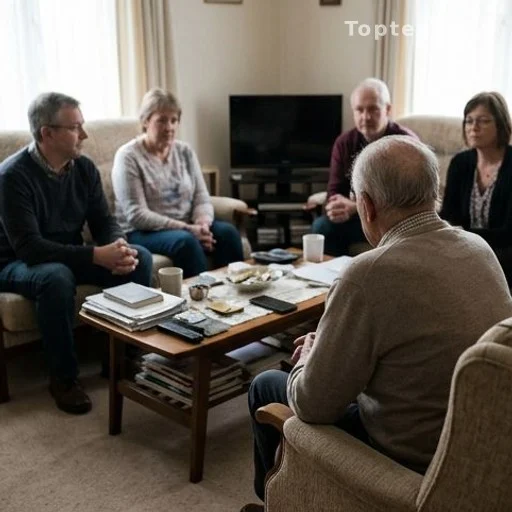 Older adult withdrawing from group conversation, illustrating social isolation linked to cognitive decline