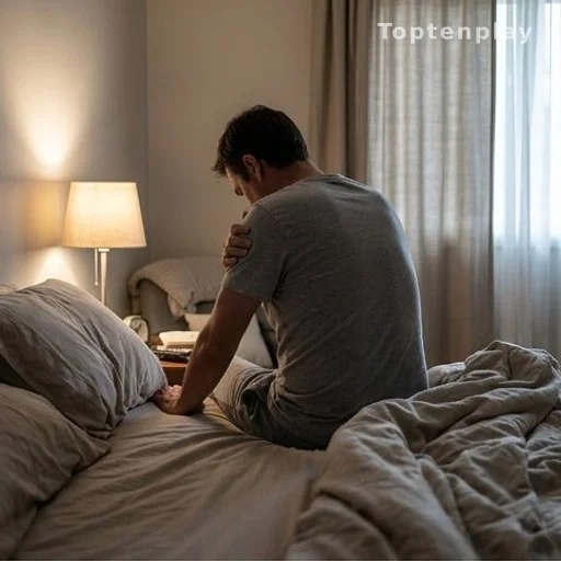 Person holding chest in discomfort, early heart attack warning sign