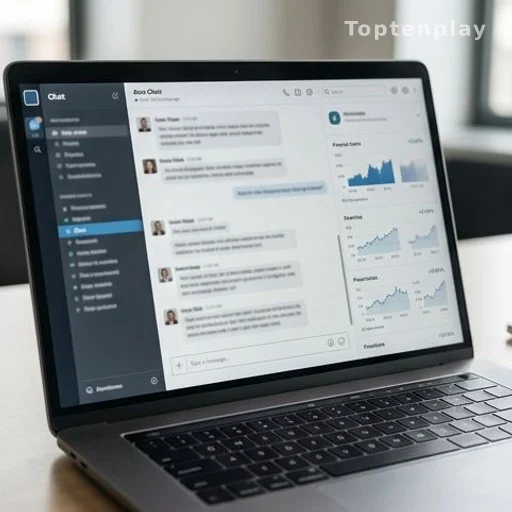 Laptop screen displaying AI chat windows with investment portfolio charts