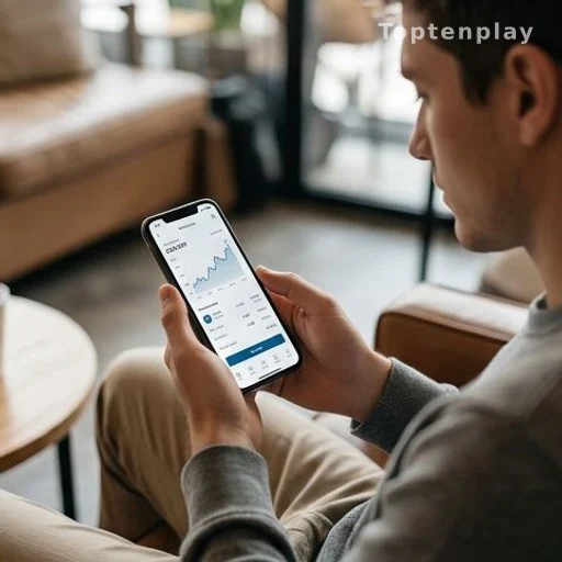 Young adult using a smartphone for AI-driven financial advice