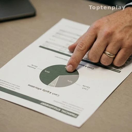 Printed retirement account statement showing cash and equity investment allocations
