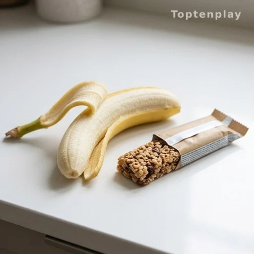 banana compared to granola bar illustrating calorie difference for weight management