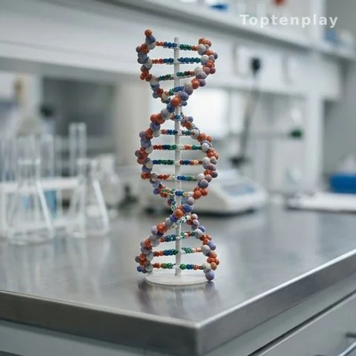 DNA helix model illustrating BRCA gene mutation research in cancer screening