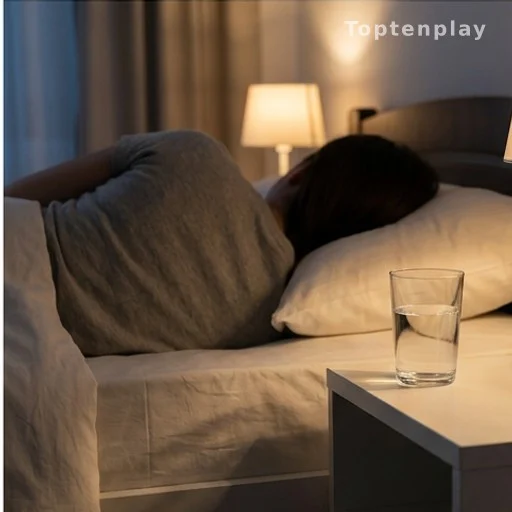 Person sleeping on left side to reduce acid reflux and GERD symptoms