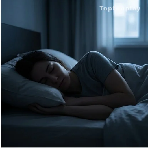 Person asleep in dark room illustrating brain glymphatic system activity during sleep
