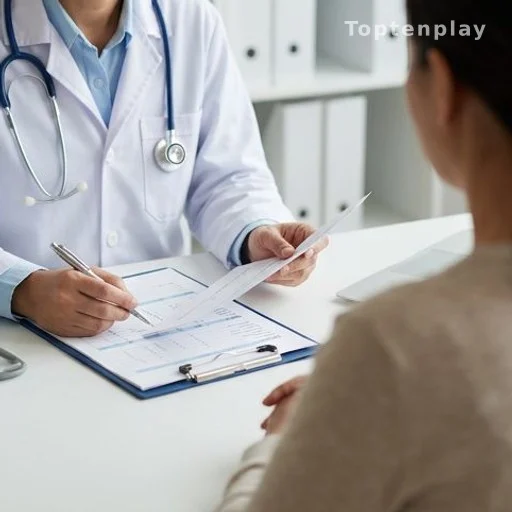 Doctor reviewing health charts during a medical follow-up consultation