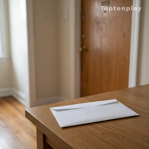 White envelope on wooden table symbolizing repayment and shelter donation
