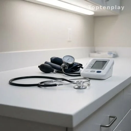 Blood pressure monitor and stethoscope representing cardiovascular disease diagnosis