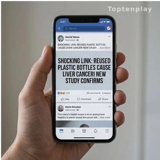 Anonymous hand holding a smartphone showing a viral health claim on social media