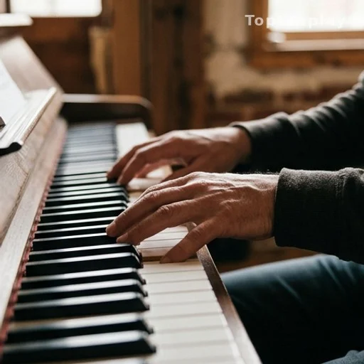 Adult hands playing piano as brain training to maintain working memory