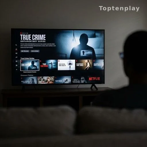 Person watching a true crime series on TV, leading to a missing child tip