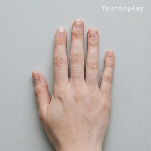 Hand with horizontal Beau's lines visible across fingernails