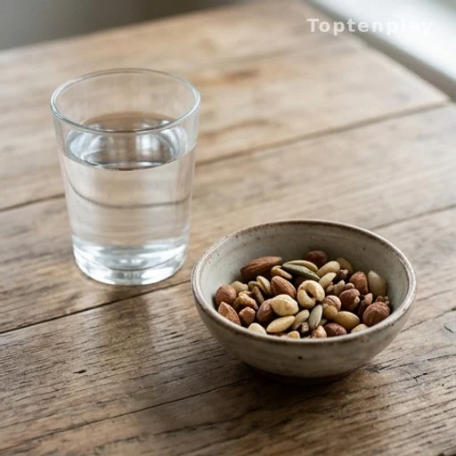 Glass of water and mineral-rich foods to prevent muscle cramp dehydration