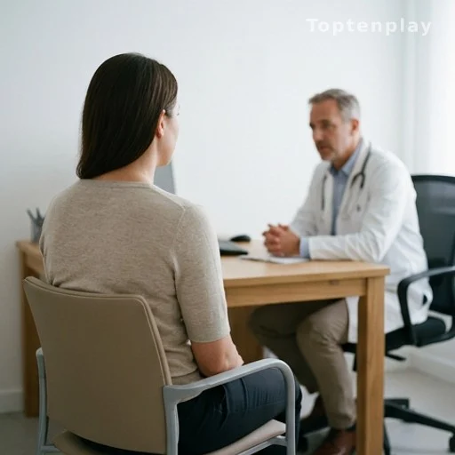 Patient consulting a doctor about leg pain and circulation health warning signs